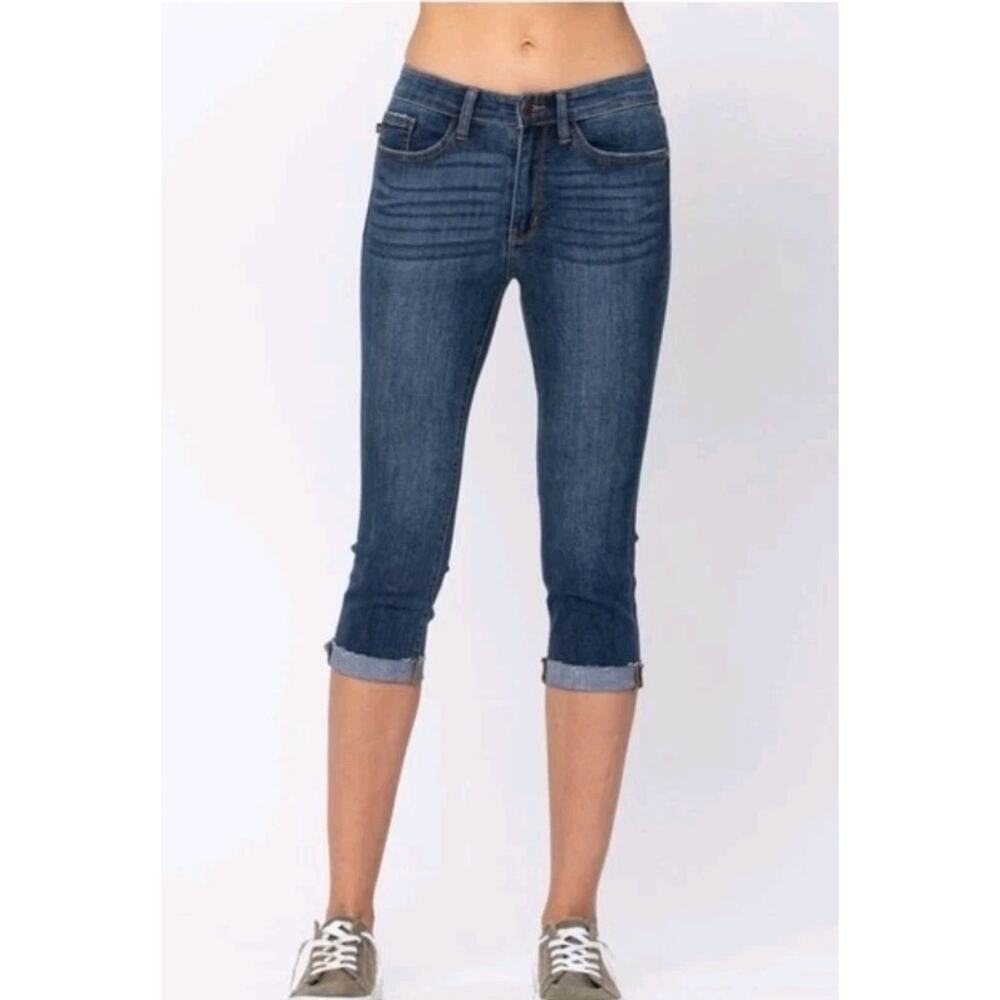Judy Blue Jeri Skinny Fit Capri Mid Rise Jeans Womens | 15/32 Stretch Dark NWT